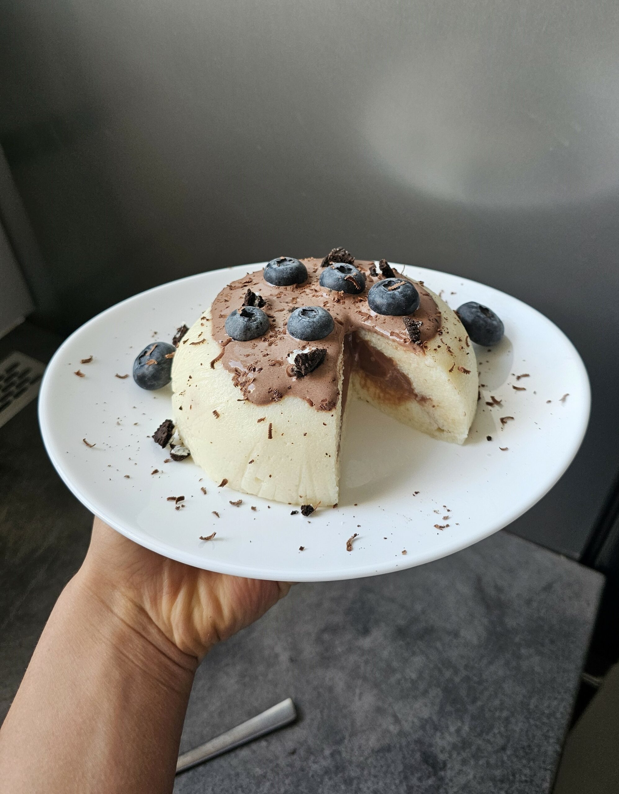 Proteinowy pudding z kaszy mannej