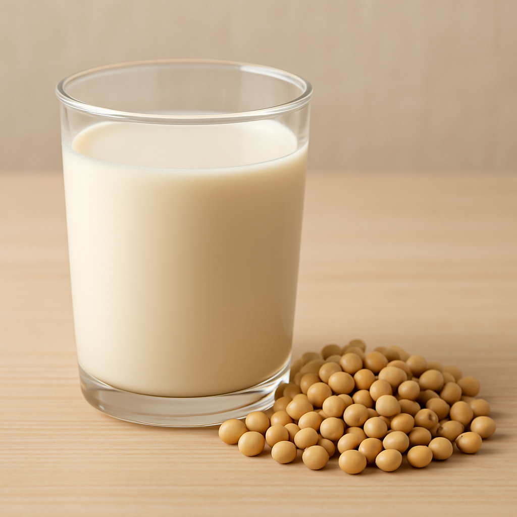 szklanka z mlekiem sojowym